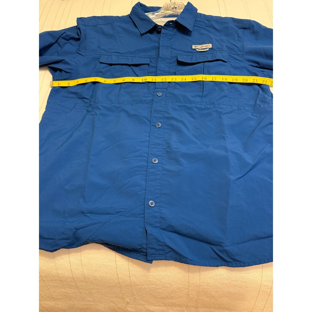 Columbia PFG Omni-Shield Vented Fishing Shirt Blue Long Sleeve Men's Large - Picture 7 of 9